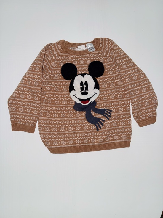H&M Other - H&M -Disney Tan and White Fair Isle Knit Sweater. Baby Size 18M
